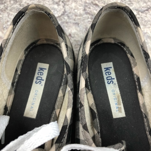 Keds Original Womens Black White Gingham Sneakers - Picture 4 of 7